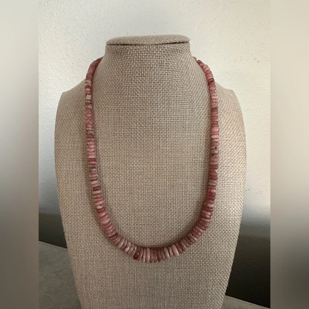 Rhodochrosite bead necklace by Jay King - Picture 5 of 13